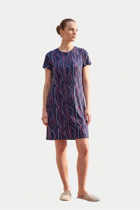 Sweet Dreams Abstract Printed Short Nightdress - Iconic Navy — thumbnail 1